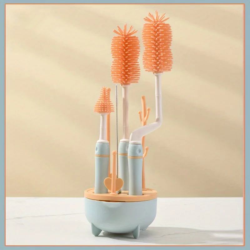 Baby Bottle Cleaner Set with Drying Rack