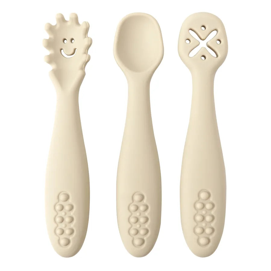 3PCS Silicone Spoon Fork For Baby